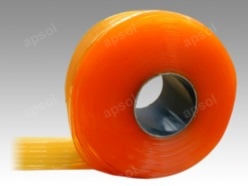 Rouleau de lanière orange translucide en pvc souple